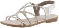 Riemchensandale RIEKER, Damen, Gr. 43, beige (hellbeige), Lederimitat, metallic,