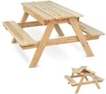 holz4home&reg; Gartenbank Picknickbank Outdoor Sitzgruppe aus Holz I Tisch mit Bank