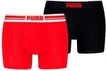 Boxershorts PUMA "PUMA MEN EVERYDAY PLACED LOGO BOXERS 2P", Herren, Gr. S, rot (rot,