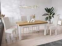 WFL GROUP Esstisch Avena ausziehbar rechteckig modern mit wei&szlig;en Holzbeinen...