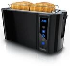 Arendo Toaster 4-Scheiben, W&auml;rmeisoliertes Doppelwandgeh&auml;use, Display