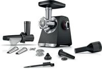 BOSCH Fleischwolf Serie 6 MFWS650B, 3,5kg/Min., 2 Lochscheiben (3 & 8mm), schwarz,