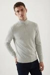 Selected Troyer SLHDANE LS KNIT STRUCTURE HALF ZIP NOOS Baumwolle, regular fit