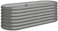 vidaXL Hochbeet, Kr&auml;uterhochbeet Pulverbeschichteter Stahl 114x40x36 cm Grau