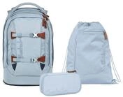 Satch Schulranzen Schulrucksack-Set PACK Nordic Ice Blue 3-teilig (3-teilig),