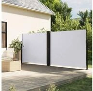 vidaXL Markise Seitenmarkise Ausziehbar Wei&szlig; 160x1200 cm
