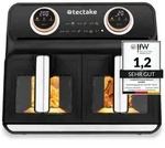 tectake Hei&szlig;luftfritteuse, 2400 W, Je 4 l, 2400 W, LED-Touchscreen und 2...