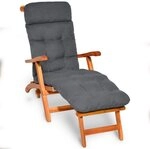 Beautissu Polsterauflage Bequeme Liegenauflage Deckchair, 200x50x8 cm, Grau,
