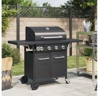 vidaXL Gasgrill, Gasgrill mit 5 Flammen Schwarz Pulverbeschichteter Stahl