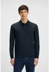 BOSS ORANGE Poloshirt Pe Interlock Langarm Polo mit Polokragen blau M (48)