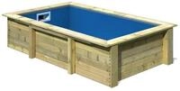 Karibu Rechteckpool Holzpool Large inkl. Sandfilteranlage & Skimmer, Massivholz,