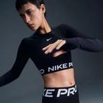 Funktionsshirt NIKE "NIKE PRO DF 365 CROP LS", Damen, Gr. XS, schwarz (schwarz,