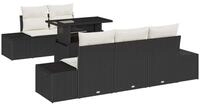 vidaXL Loungesofa Garten-Sofa-Set 6 stk. Schwarz und Creme, 6 Teile