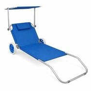 VCM Gartenliege Sonnenliege Rollen Dach L. 165 x H. 16 x B. 65 cm, 1, klappbar,