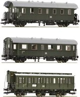 Roco Personenwagen H0 3er-Set 2: Nebenbahnzug der DR 2x Personenwagen 2. Klasse
