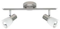 Brilliant Deckenleuchten Luca, Lampe Luca Spotrohr 2flg eisen/chrom/wei&szlig; 2x...