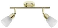Brilliant Deckenleuchten Sofia, Lampe Sofia Spotrohr 2flg messing/wei&szlig;-alabaster 2x
