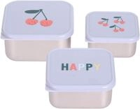 L&Auml;SSIG Lunchbox Happy Fruits, Cherry, Edelstahl, Polyprophylen (PP), (Set,...