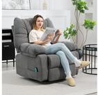 HOMCOM Massagesessel Relaxsessel mit Vibration, Heizung, Fu&szlig;teil, Liegesessel