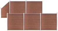 vidaXL Gartenzaun WPC Zaun-Set 5 Quadrate + 1 Schr&auml;ge 965x186 cm Braun, (1-St)