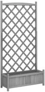 vidaXL Rankgitter 90 x 35 x 180 cm Pflanzk&uuml;bel mit Spalier Grau Massivholz...