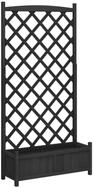 vidaXL Rankgitter 90 x 35 x 180 cm Pflanzk&uuml;bel mit Spalier Schwarz Massivholz...