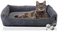 Rohrschneider Tierbett Katzenbett mit Kissen aus Cordstoff Katzensofa, inkl.