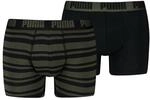 Boxershorts PUMA "PUMA MEN EVERYDAY PLACED LOGO BOXERS 2P", Herren, Gr. S, gr&uuml;n