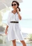 Longbluse LASCANA, Damen, Gr. 42, wei&szlig;, Web, Obermaterial: 58% Viskose, 28%