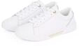 Plateausneaker TOMMY HILFIGER "CHIC COURT SNEAKER", Damen, Gr. 36, wei&szlig;, Leder,