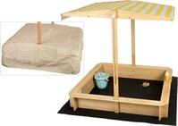 needs&wants&reg; Sandkasten mit Dach Abdeckung Boden B&auml;nken Vlies-Folie Sandkiste...