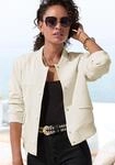 Bomberjacke LASCANA "mit Druckkn&ouml;pfen und Rippstrickb&uuml;ndchen", Damen, Gr. 36, beige