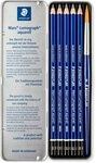 STAEDTLER Maltuch Aquarellstift Mars Lumograph 4B/6B/8B schwarz VE=5 St&uuml;ck +...