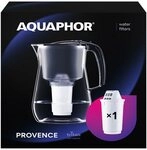AQUAPHOR Wasserfilter Provence A5 schwarz - Premium-Wasserfilter in Glasoptik,