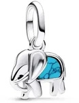 Pandora Charm Kugel 793858C01, Mini Anh&auml;nger Silber T&uuml;rkisfarbener Elefant