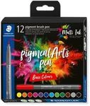STAEDTLER Pinselstift STAEDTLER pigment brush pen Basic Colours - 12er Kartonetui