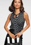 Blusentop LAURA SCOTT, Damen, Gr. 36, schwarz-wei&szlig; (schwarz), Jersey, Obermaterial: