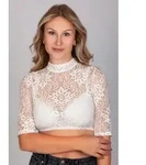 Edelnice Dirndlbluse wei&szlig; 32