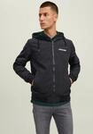 Blouson JACK & JONES "JJERUSH mit Kapuze", Herren, Gr. XXL, schwarz, Web,