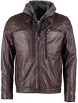 Lederjacke MUSTANG "Lederjacke Foster", Herren, Gr. S, braun (schwarz braun),