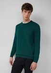 s.Oliver Longpullover Strickpullover Baumwollpullover mit Logo-Stickerei