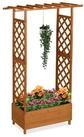 relaxdays Pflanzk&uuml;bel Blumenkasten mit Rankgitter & Dach, orange