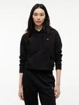Kapuzensweatshirt TOMMY JEANS "TJW REG S FLAG HOODIE", Damen, Gr. XXS (32), schwarz,