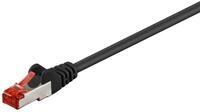 Goobay CAT 6 Patchkabel, S/FTP (PiMF), Schwarz, 0.5 m - CCA Kupfergemisch