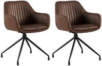 CLP Esszimmerstuhl Welby (2er Set), Drehbar, Samtbezug, Gepoltert, Bis 150 kg