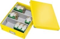 LEITZ Aufbewahrungsbox Organisationsbox Click & Store Wow Mittel Graukarton gelb
