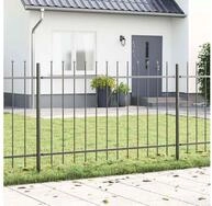 vidaXL Gartenzaun, Gartenzaun 7 pcs Grau 11,9 x 1 m Pulverbeschichteter Stahl