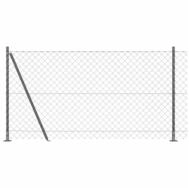 vidaXL Gartenzaun Maschendrahtzaun mit Betonsockel 25 x 1,2 m Grau Netz, (1-St)