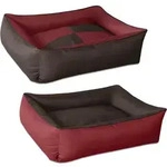 BedDog Tierbett Hundebett MAX QUATTRO mit Rand, Bezug abnehmbar braun|rot 110...