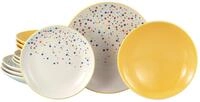 CreaTable Tafelservice Joy Gelb (12-tlg), 4 Personen, Steinzeug
